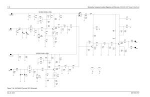 Page 400
7-140Schematics, Component Location Diagrams, and Parts Lists: HUE4040A (UHF Range 2) Main BoardMay 25, 2005 6881096C74-BFigure 7-94. HUE4040A Transmit VCO Schematic
Q5826
BFQ67
BFQ67BFQ67
610 MHz
1SV229 640 MHz
BFQ67
1SV229
R5839
TP5826
TP5825
51
R5832 33
390nHL5825
C5858
D5827 L5833
10pF
C5832
220nH
0.1uF
0.1uF
330pF
C5844
3.9pF
C5826 360
C5835 270 R5854
D5832 R5834 L5835
18nH
330pF
C5836
180nHL5832
2.7K
R5825
220
R5850
330pF C5860
270
R5827
C5840 R5838100
9.1pF SH5820
NU
Steer_Line
15pF
C5827
100...