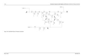 Page 404
7-144Schematics, Component Location Diagrams, and Parts Lists: HUE4040A (UHF Range 2) Main BoardMay 25, 2005 6881096C74-BFigure 7-98. HUE4040A Receiver Preselector Schematic
TP5251
TP5250TP525
2
R5252
R5255
1K
1K
220pF C5251
R5256
4.7
.01uFC5259 220pF
C5256
220pF
C5253 47K R5250
47K
R5254
R5253
47K
D5252
NU
D5253
C5254
1pF C5255
5.6pF
L5254
12.5nH
D5250
C5250
NU
D5251C5252
1pF L5256
5.6pF
12.5nH L5252 5nH
8nH
L5255
82nH
L5253
8nH
L5251
5nH
L5250
47K R5251
4.7pF
C5257
4.7pF
C5258
L5257
39nH L5237
22nH...