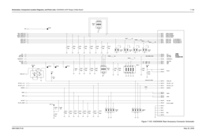 Page 409
Schematics, Component Location Diagrams, and Parts Lists: HUE4040A (UHF Range 2) Main Board 7-1496881096C74-B May 25, 2005
Figure 7-103. HUE4040A Rear Accessory Connector Schematic
UARTA_TXD
SPKR- ONE_WIRE MONITOR PTT* CTS_DCE (DB9-Pin 7)
RTS_DCE (DB9-Pin 8)
UARTB_RXD-BUS-
UARTB_CTS-RESET
UARTA_RTS
SW_B+
CHAN_ACT
UARTA_RXD UARTB_TXD-BUS+
AUX_MIC TX_DCE (DB9-Pin 2)
RX_DCE (DB9-Pin 3)
USB_PWR
SPKR+ EMERGENCY
GND RX_FILT_AUDIO IGNITION
J0402
26 PIN 
CONNECTOR
UARTA_CTS
USB+
UARTB_RTS-BUSY
USB-...