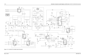 Page 438
7-178Schematics, Component Location Diagrams, and Parts Lists: HUF4017A (700-800 MHz) Main BoardMay 25, 2005 6881096C74-BFigure 7-121. HUF4017A Controller Audio Schematic
AUDIO_GROUND
NP
-14 dB to +14 dB
-9 dB to +14 dB
Programmable pre-amp stage
Programmable pre-amp stageAnti-aliasing filter
Ground
7 dB Attenuation Stage UNIVERSAL GROUND
SW_A+
VAG
0.1uF C0224R0227
0.1uF
68K 0.1uF C0216
C0201
VAG A+_FILT
R0206
100K
C0205
10uF C0220
150pF
33K
R0228
VAG
10K C0226
0.1uF
R0222 1
IN 4
NC
6
NO
VPOS 2
VCC2.85...