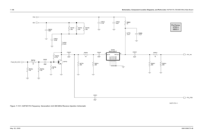 Page 458
7-198Schematics, Component Location Diagrams, and Parts Lists: HUF4017A (700-800 MHz) Main BoardMay 25, 2005 6881096C74-BFigure 7-141. HUF4017A Frequency Generation Unit 800 MHz Receive Injection Schematic
C6821
.01uF C6824
39pF
R6800 18
39pF
C6820
4.7K R6797 R6790
300
R6804
300
R6802
300
L6757
3.3nH
150 C6822
R6795 C6825
39pF 39pF
R6796 0.1uF C6823
1K 300 R6799
R6793
150
39pF
R6794
39 39pF
C6841 C6840
R6824
300
Q6762 .01uF C6826
R680318
R6789
12nH
L6758
2GND2
4
GND3
5
GND4
3
RFIN 6
RFOUT
300
Q6763...