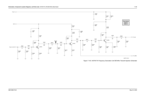 Page 459
Schematics, Component Location Diagrams, and Parts Lists: HUF4017A (700-800 MHz) Main Board 7-1996881096C74-B May 25, 2005
Figure 7-142. HUF4017A Frequency Generation Unit 800 MHz Transmit Injection Schematic
R6810
18
39pF
C6827 Q6766
R6805
5.6K
R6806
1K R6807
150
R6808
10 8.2nH
C6828
39pF
L6760C6832
39pF C6833
.01uF
R6823
360 R6827
300
3pF
C6836
10 R6815
1K
R6813 39pF
C6831
150 R6814
C6834
39pF
R6817 18
R6811
300
300 R6809 L6763
8.2nH
Q6765 R6819
15K
300 R6818 R6820
10K R6826
18
R6816
300
R6812
5.6K 82...