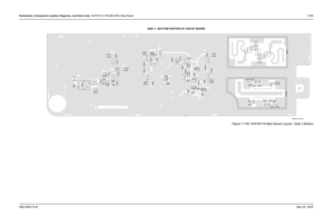 Page 465
Schematics, Component Location Diagrams, and Parts Lists: HUF4017A (700-800 MHz) Main Board 7-2056881096C74-B May 25, 2005
Figure 7-148. HUF4017A Main Board Layout—Side 2 Bottom
8485429D01  REV O
C6250
C6255
C6261
C6265
C6280
C6284
L6250
L6253
L6255
L6256
L6260
L6263
Q6252
Q6255 R6253
R6267 R6268
R6269
R6276R6282
TP6257
TP6258 TP6259
TP6260
5
6 4
3
2 1B6350
C6251
C6256
C6266
C6281 C6285C6297
C6350 C6351 C6352
L6251
L6257L6261
L6350 L6351
R6272
R6273
R6275
R6278
R6279R6280R6281
TP6252
TP6261
TP6262...