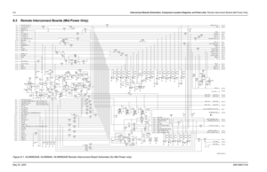 Page 478
8-2Interconnect Boards Schematics, Component Location Diagrams, and Parts Lists: Remote Interconnect Boards (Mid Power Only)May 25, 2005 6881096C74-B8.3 Remote Interconnect Boards (Mid Power Only)Figure 8-1. HLN6883A/B, HLN6884A, HLN6885A/B Remote Interconnect Board Schematic (for Mid Power only)
NP
*
NP
NP
PTTb-VIP_IN1_AS_J5
FIL_AUD_SHLD_J5
IGNITION_J5
RESET_B+_J5
NPNP
NP
NP NP NP
NP
NP
NP
*
DIG_GND
NP NP
MC
NP
NP NP
NP NP
NP NP
NP SW_B+
MIC_PTT*/PROG_RESET
MIC_HI/PROG_MOD_CNTRL
SNET_KID/PROG_VPP...