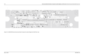 Page 486
8-10Interconnect Boards Schematics, Component Location Diagrams, and Parts Lists: Remote Interconnect Boards (Mid Power Only)May 25, 2005 6881096C74-BFigure 8-4. HLN6915B Remote Interconnect Board Component Location Diagram (for Mid Power only)
C670
C743
C776
C777
C778 C785
C786
C789
C790
C791
C792
C793 C794
C795
C796 C797
C798
CR600
D600
D602
D603
D605
F600
GS1
GS2
JU12
JU512JU513
JU600
JU601
JU602
JU603
JU605
JU610
JU611 JU612
JU613 JU615
JU618
JU619
JU620JU622
JU623
JU624
JU626 JU627
JU628 JU629...