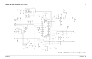 Page 214Schematics, Board Overlays, and Parts Lists: Transceiver (RF) Boards8-396881094C31-ENovember 16, 2006
Figure 8-27. NLD8910H VHF Frequency Generation Unit (Synthesizer) Circuit
C240
0.1uF 0.1uF C206
C241 10uF
330pF C230 2.2uFC203
5
A3 6K13
K22
K31 D202
A1 4
A2
TP23 TEST_POINT
1
2.2uHL201
0.1uF C226 680 R217TP25
TEST_POINT
1
Q201
R212 NC NC
82.047uF C218
TEST_POINTTP210
1
V3B
R213
110K
TP21
TEST_POINT NC330 R202
C210
0.1uF K31
NC D201
A1 4
A2 5
A3 63
K1
K22
0.1uF C204
COM 1
3 GND 2
IN
OS 65
OUT SHDN 7VDD...