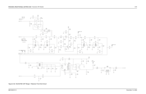 Page 240Schematics, Board Overlays, and Parts Lists: Transceiver (RF) Boards8-656881094C31-ENovember 16, 2006Figure 8-42. NLE4278D UHF Range 1 Receiver Front End Circuit
3
2
1
OUT4
T471
XFMRNC5 4
6
1 D N
G 2
3
2 D N
G
5
3 D N G
4 D N G 6
IN 1 C479
24B01 FL490 3pF C434
4.7uF
D451
1SV305
C490
4.7pF 1K R434
C472 C436
33pF
100pF
7
NC3 4
RFN
5
RFP C411
4.7pF
D D V B1 1 1
D
N G
3 1
1 D
N G
8
IFN
9
IFP
10
LOIN3
NC1
6
NC2MX2072A U470
BBP12
2
BDIV
620nHL491 R430
C476
2pF180 C400
0.1uF
C455
2.2pF C414
15pF 22pF...