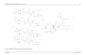 Page 244Schematics, Board Overlays, and Parts Lists: Transceiver (RF) Boards8-696881094C31-ENovember 16, 2006Figure 8-46. NLE4278D UHF Range 1 Frequency Generation Unit (VCO) Circuit
50U54 TX1 VCO
TX2  VCO
RX1  VCO
RX2  VCO
VSF
L321
100nH 390nH L303
TX_IADJ10
TX_OUT
13
TX_SWITCH 14
S R E F
F U B _ C C V18C I G O L _ C C V
NE68519 Q302RX_EMITTER 2
RX_IADJ8
RX_OUT
7
RX_SWITCH 3
SUPER_FLTR
19
TRB_IN 16
TX_BASE
15
TX_EMITTER 1
4
COLL_RFIN
20
FLIP_IN
11
S
R E F F
U B _ D N G9G A L F _ D N G
C I G O L _ D N G
1712...
