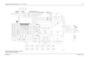 Page 252Schematics, Board Overlays, and Parts Lists: Transceiver (RF) Boards8-776881094C31-ENovember 16, 2006Figure 8-49. NLE4273F UHF Range 2 Transceiver 
(RF) Board Overall Circuit Schematic
SH202
SHIELD LV-FracN
1TP02g 1
V3A
V3B
P1-14V3B J1-1TP8
W12
G6 TP7
P1-19W18
PE
RXIF V3A V3D V5AG1 V5AXB+
CLKOUT
DOUTAFREF
FS PC PD P1-1W4
V3B P1-18
6
EN_CS 1
4
GND
HOLD 7
SI 5SO2
VCC8
3
WPV3D
EEPROMX25160U4 CLK_S P1-21
P1-27 P1-2
SHIELD2nd LO VCO
1 P1-26XB+
SH502 R6
10KV3A
P1-12TP6
W14
P1-25
G5 TP11
10KJ2
Antenna
Launch...