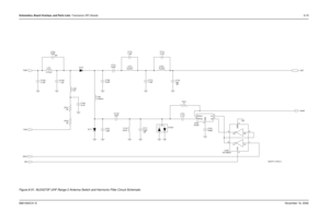 Page 254Schematics, Board Overlays, and Parts Lists: Transceiver (RF) Boards8-796881094C31-ENovember 16, 2006Figure 8-51. NLE4273F UHF Range 2 Antenna Switch and Harmonic Filter Circuit Schematic
NPNP NP
3pF C704
5.6pF
C716
*D722* 9.75nHL715C714
9.75nHL711
 2.7pF
*C718* L705
1uH
22pF L708
13.85nH
R702
82
9.5nH *L719* R701
82D707
D717 1.1pF *C703* *C702*9.75nH
2.7pF
0 L701
V14
V25 R721
U725
AT267
GND 2
RFIO1 1
RFIO2 3 C713
7.5pF
5.6pF C717 C710
100pF
A11 A23
GND
2 VCC
5
Y1 6Y2 4 330pF C724
U726
NC7WZ04 1.8pF...