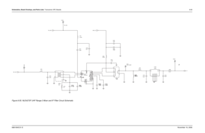 Page 258Schematics, Board Overlays, and Parts Lists: Transceiver (RF) Boards8-836881094C31-ENovember 16, 2006Figure 8-55. NLE4273F UHF Range 2 Mixer and IF FIlter Circuit Schematic
C456
.01uF
220nH L452 18.0nHL451
C457
100pF
100pF C455
L453
470nH
6.8pF C452
75 R4510.1uF
T451 XFMR5
NC 4
63
2
1C458
1
D N G
U451
MX2072A
1
11nH L600
6.8pFTP455
TEST_POINT TP15
1
C459 C460
4.3pF 1.3pFC453
L454
620nH
2
1 D N G
2 D N G 3
3 D N
G 5
6
4 D N
G
1
IN4
OUT
1 2 3FL451
24B01
T453XFMR4
6
1TP452
1
5 4 P
T 1
IF
IF
RF_OUTANA_5V...