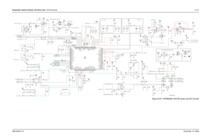 Page 276Schematics, Board Overlays, and Parts Lists: VOCON Boards8-1016881094C31-ENovember 16, 2006
Figure 8-67. NTN9564B VOCON Audio and DC Circuits
VSW1: 3.8 V
PATRIOT
GROUND CONNECT BATTERY INTERFACE CIRCUITRY
POWER SWITCH
V2: 3 V
(13 MHz)SAPVSW2: 1.875 V
PATRIOT GPIO
20K 390
R5560.1uF
R531
C529
10uFC555 R569
4.7K
0.1uF
0.1uF C541 V2
C511
10uF C540Q501
1 2 3 6 7 8
4
5
R555
1K
R527
1K10uF C510
100K
GCAP_B+3
1
2
R576
10uF Q509
0.1uF C543C523 VCC5R504
20K
100pF
C534R579
0 Q502
3 5
2 1
4
GCAP_B+ R511
0
10K...