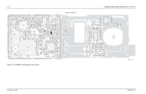 Page 2918-116Schematics, Board Overlays, and Parts Lists: VOCON BoardsNovember 16, 20066881094C31-EFigure 8-77. NTN9564C VOCON Board Layout—Side 1
32KHZ
ADV
B101 B102B501
B503
B_CLKC102
C103
C104C105
C113C124
C125 C126 C127
C128 C129 C130 C131
C132 C133
C134
C135 C136C137C201
C202C203C207
C208
C210
C211
C212
C213C214 C215
C216 C217
C218
C219 C220 C221
C223
C224 C225
C226 C227C231
C232
C233C250
C301
C302
C303C304
C305
C306
C307C308
C309 C310C311
C313
C314
C317C401 C409
C411
C416
C417
C418
C419 C420
C421
C425...