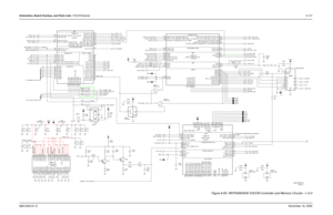 Page 302Schematics, Board Overlays, and Parts Lists: VOCON Boards8-1276881094C31-ENovember 16, 2006
Figure 8-83. NNTN4563A/B VOCON Controller and Memory Circuits—1 of 2
1
63B81096C56-O
SHEET 1
PRIMARY UART
SECONDARY UART
SAP
MOSPIBBP
REAL TIME TRACEJTAG
GPIO
CCM/WDOG/EGPT/CLK
MISCELLANEOUS
DSP TRACE
SIM/SAP
UART/GPIO
I
EIM (1.8V)
INT/KPP
Core (1.8V)
I
Clock Amplifier
L1T/QSPI UART/SIM
BBP
NP *L451*
C453
33pF 2.2uH C427
0.1uF0
L450
2.2uH
47K R450 1V2
V2 R4170
C451MISOB1
0.1uFCKO
G15
Q6VDDC10 C9
Q6VSS Q4VSS T8...