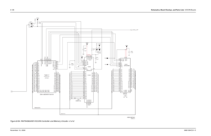 Page 3038-128Schematics, Board Overlays, and Parts Lists: VOCON BoardsNovember 16, 20066881094C31-EFigure 8-84. NNTN4563A/B VOCON Controller and Memory Circuits—2 of 21
63B81096C56-O
SHEET 2
EIM & MEMORY BLOCK
11 2
6
6
217
3
1712
23 208 VSW2
159 3
14 6
22 4
19
NC
1
10CS0
9
NC
43
NC
2D402 12
0 R413
8
14 1R_W
7 3
14VSW2
4
10
144 3
1314 1
5
8 5
1612 WP D6
12
G2
GND4 G8
RESET B5
VCC1A4
VCC2G4
VCCQ1E1
VCCQ2G6
VPPA5
WAITD3
G7
D8
D9F6 EN_CE E7
EN_OE F8
EN_WE C5
GND1 A3
GND2 F1
GND3
F2
D14
D15E2 D2E5
D3G5
D4E4
D5G3...