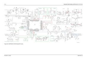 Page 3198-144Schematics, Board Overlays, and Parts Lists: VOCON BoardsNovember 16, 20066881094C31-EFigure 8-94. NNTN4819A VOCON Audio/DC Circuits
PATRIOT
Place close to GCAPPlace close to GCAP
(13 MHz)Place close to GCAP
CORE DC REGULATOR VSW2: 1.875 V
to VAG GND
SAP
Place close to GCAP
BATTERY INTERFACE CIRCUITRY
Place closeto VAG GND
PATRIOT GPIO
GROUND CONNECTVSW1: 3.8 V 
V2: 3 V Place closePOWER SWITCH
470KSW_B+
7.5KR586
C523
10uF R540
0.1uF C524 1
BYPASS7
ERROR
GND
4
4INPUT
2
NC5
OUTPUT
6
SENSE 8
SHUTDOWN...