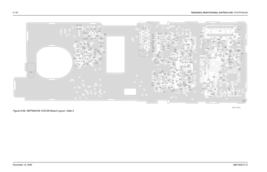 Page 3218-146Schematics, Board Overlays, and Parts Lists: VOCON BoardsNovember 16, 20066881094C31-EFigure 8-96. NNTN4819A VOCON Board Layout—Side 2
B104
B201B502 C101
C106C107
C108
C109
C110C 111
C112 C114
C115C116 C117
C118C119C120
C121
C122C123 C138
C204
C205
C206 C209
C215 C230 C234
C250C251 C252 C253
C256
C270
C303 C305 C312C313
C314
C315 C316
C318
C321C322
C323
C324
C326C327 C328C329C331
C332
C333C404
C413
C422
C423
C424
C446C502
C503C504
C505C506
C507
C514
C515C550C551
C552
C556
C563
C565
C567
C576
C580...