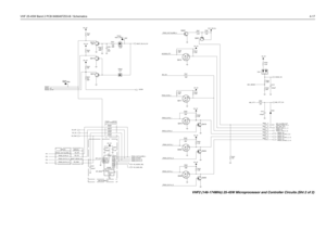 Page 57VHF 25-45W Band 2 PCB 8486487Z03-B / Schematics4-17
PROG_I/O EXT_ALARM_OUT
PROG_I/O DNP
SHIFT_REGN_CSDNP
VS_CSPROG_I N DNP
PROG_I/O
PROG_OUT-ALARM_4
VS_RACEXT_MIC_PTT DNP IN MARLIN
DNP IN MARLIN DNP
MARLIN
PROG_IO-P14_ODNPDNP
VS_INT
PROG_IO-P8_O
PROG_IO-P12_OMARLIN +2.7K R401
7 RESET 10
SERIN 14
SEROUT9 VCC 16
8Q015
Q11
Q22
Q33
Q44
Q55
Q6
6Q7
U405MC74HC595ACLK_L 12CLK_S 11
EN_OE 13
GNDTP405
TEST_POINT
1
D3_3VR429
100K R436
33K 10K R431
D401
C422
1000pF220 R421
R430
39K
1000pFC417 FILT_SW_B+
R433
33KR458...