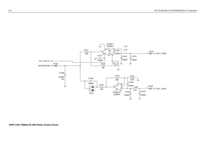 Page 584-18VHF 25-45W Band 2 PCB 8486487Z03-B / Schematics
1uHL102 R117
22K R141
22K
R140
18K1000pFC1046
C1045
1000pF1uH
IF702L101
1IF701
1
IF700 NU 1000pFC1082
C1076
1000pF 78
41000pFC1075 3 1
84
U100- 2LM29046
5
U100-1LM2904
2
C1071
1000pF
22K R146 C1049
1000pF
D1016.2K R164 R144
22K
C1048
1000pF
C1047DET_VFWD
INTEGRATOR
DET_VRVS FILT_SW_B+
1000pF
VHF2 (146-174MHz) 25-45W Power Control Circuit 