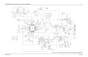 Page 195UHF (403-440 MHz) Schematic Diagrams, Overlays, and Parts Lists (8486635Z03-O)12-1368810309N62-CJune, 2005
25 14
6
ACCESSORY 
CONNECTOR
INTERNAL
SPEAKER
0Not Placed Not Placed
Not Placed
Not Placed
Audio
MICROPHONE 
 CONNECTOR
VHF UHF
R513
R515
R516
R517DC Level 0.3 - 0.4 V low
Not Placed 0100kSupply = 7.42
1/2 Supply = 3.22
Not_Placed:NU13
2
Q482
R494
330K
C499
39pF 5V_A
C456
0.1uFR478
2.2K
1u
FC4981000pFC493
470pF C488
C489
470pFR469
10
Not_Placed:N
U
R482
330K
5V_B
5V_BR471
2.2K
Not_Placed:NU...