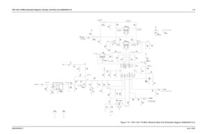 Page 109VHF (146-174 MHz) Schematic Diagrams, Overlays, and Parts Lists (8486342Z13-C)7-396880309N62-CJune, 2005
100 mV RMS (25KHz)2.1V When -47 dBm @ antenna 320 mV (RF)
390 mV (RF)550mV (RF)
290 mV (RF) 0V for 12.5kHz
500mV (RF)0 V (25KHz)
1 V (12.5KHz)
170 mV (RF)2.14 V
110 mV (RF)170 mV (RF)
130 mV (RF)0.33 V0 V (12.5 KHz)
5V for 25kHz
490 mV (RF)50 mV RMS (12.5KHz) 0.62V 1.23V
165mV (RF) 0 V (25 KHz)
2.8V (12.5KHz)
3.39V
3.05V
0.74V2.8V (25KHz) 0 V (12.5 KHz)
1V (25KHz)0 V (12.5 KHz)
5V (25KHz) 5 V (12.5...