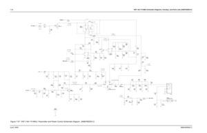 Page 1287-58VHF 146-174 MHz Schematic Diagrams, Overlays, and Parts Lists (8486769Z04-C)June, 20056880309N62-C
3.0 V (Hi)
1100 mV (RF)DO NOT MEASURE
0.9 V (Tx) 7.5 V
1500 mV (RF)
4.9 V (Tx)
820 mV (RF)1.5 V (Tx)0 V (Rx)
1.6 V (Tx)
0 V (Rx) 0 V (Rx)
0 V (Rx)
7.25 V (Tx) 1.8V (Tx)7.4 V (Rx)
0.15 V (Tx)
2.5 V (Low)
3.0 V (Hi)
2.4 V (Hi)
1.06 V (Low)0 V (Rx)
7.3 V (Tx)
2.5 V (Low)
27pF C134 0.1uFC155
TP150
1
R105
1.2K
 
PA_5T
C151
1500pF
1% R155
PA_USWB+
 
100K
L100
560nH
C136
13pF C153
0.47uF R524
10K
30nH L103...