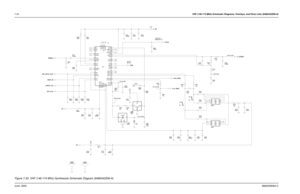 Page 947-24VHF (146-174 MHz) Schematic Diagrams, Overlays, and Parts Lists (8486342Z09-A)June, 20056880309N62-C
205 mV (RF)
44 mV (RF)
107 mV (RF)
2.4 V (TYP)
NC
NC
R206
NC
 
NC
NC
1000pF
SH200
NC
C231
1000pF
R230
200KR247
R244
51
R248
51
LOCK: 3V
3.0V to 9.0V 4.5V
UNLOCK: 0V
3V
0V
3V
0V TX: 3V
RX: 0V
1
SHIELD1
SH201
SHIELD
NC
NC NC
C227 R220
150 
100K R246  TP200
1
C210
NC
NC
470pF4.7uF
C243
0.1uF C233
NC
2.2uF C230
5V
5V 2.2uF C212
2GND
3
OUT4
VCC
1
VCON
NU
NU Y202
45J68
16.8MHz
270K
C226
10uFD221
A16 A25...