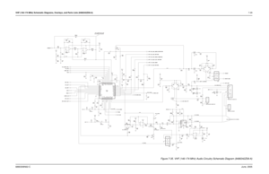 Page 99VHF (146-174 MHz) Schematic Diagrams, Overlays, and Parts Lists (8486342Z09-A)7-296880309N62-CJune, 2005
NU
10 mV RMS (TX) 1.5 V
INTERNAL SPEAKER ACCESSORY CONNECTOR
MICROPHONE CONNECTOR
NU
114 mV (RF) 150 mV RMS (25 kHz)  (RX)
75 mV RMS (12.5 kHz) (RX)
NU
0 2.3 V
1.5 V
3 V (UNSQ)0.15 V (UNSQ) 145 mV RMS 200 mV RMS
7.5 V 0 V (RX)
3 V (TX)
3.5 V (UNSQ)
3.46 V RMS (RX) (0.5 W @ 24 OHMS
)
3.5 V (UNSQ)
R478
2.2K20V
MMBZ5250BVR474 2.2K3V_A
NC
R471
R462
R499
270K 24K
2
31 8
4 C465
1000pF
LM2904 U480-1
6
57 8...