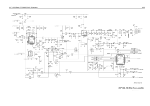 Page 147UHF 1-25W Band1 PCB 8485670z03 / Schematics4-25
1.542x42.216x??
width 2.032 7.5J3401 - BNC/miniUHF
0.8x25NU
NU
NU NU
NU
NU
NU
R4417
NU 17nH L4472
NU11pFJ4401-5
NU 470pF C4400
NU
C4413
.022uF
C4505
NU 51
RESET NU R4400
22pF L4422
4.22nH
C4509
470pF
470pF C4503 R4411
R4505
R4413
3.3K C4446
9.1pF
DATA100pF
C4473
36pF PASUPVLTG_UHF_PA_1
C4474 R4415
51C449810KR4491
J4401-3 J4401-2
51 R4473 C4458
CNTLVLTG D4401
TEMPSENSE 33pF17nH L4491
R4442
2.2KC4425
.01uF
R4507
20K 30pF C4455C4459
100pF
FECTRL_2 470 R4458...