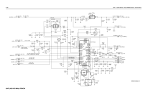 Page 1484-26UHF 1-25W Band1 PCB 8485670z03 / Schematics
2.63 VDC (TX)
4.97 VDC (TX) 4.97 VDC (25KHZ Chan. Spacing)4.97 VDC
0 VDC (12.5KHZ Chan. Spacing)
4.97 VDC
0 VDC (Unlocked)
(SOURCE)
2.48 VDC
0 VDC 4.97 VDC
3.48  5 VDC (Locked)10.87 VDC
1.28 VDC 12.7 VDC
2.5 to 11 VDC
1.76 VDC (Tx)
3.05 VDC (RX)6.68 VDC
VDC1.78 VDC (Rx)4.58 VDC
2.52 VDC
2.48 VDC
0 VDC (RX)
NUNU
TRBCLK 220 R4241
.01uFC4234 TP4202
10pF C4227
NU 0.1uF C4288Q4221
100pF C4287
BWSELECT
C4289
0.1uF
C4251
0.1uFVCOBIAS_2_UHF_FN_1
C4255
100pF...