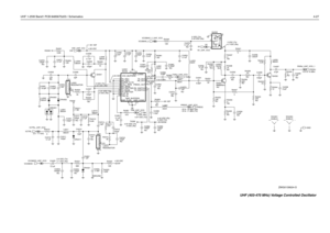 Page 149UHF 1-25W Band1 PCB 8485670z03 / Schematics4-27
C4307 1pF
NU
Q4331
MMBR941
NU 100pF C4372
NU 2pF
R4334
NU 0
R4335 L4371
1pF
NUC4373R4337
NU
C4331
6.8pF
C4334
51pFNU C4335 0.1uF C4332
C4337
1pF C4339
NU R4338
NU 220
R4340
220NU 22 NU
R4344R4345
0
NU R4336
NU 1KNU
1pF C4313NU
0.1uF C4381NU22K R4332
R4333
10K
NU10 R4362
NU
L4362
33nHNU
470 R43811pF C4374
NU
100pF
NU C4382
100pF
NU C4317
100pFNUC4375
0.1uF
NU1pF C4363
NUNU
100pF C4322 C4323NU 0.22uF
NU
0 VDC (Tx)2.35 VDC 0 VDC (Tx)
4.42 VDC (Rx)
NUNU
(Tx)...