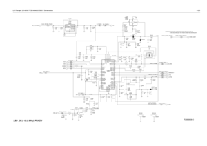 Page 75LB Range2 25-60W PCB 8486207B05 / Schematics4-25
COMMENT: THE NOISE_BLNKR LINE IS REQUIRED BECAUSE IT
                  IS ROUTED THROUGH THE FRAC-N FROM THE CONTROLLER.
2.2VDC
1.5VDC7.6VDC
-5 to 0 dBm 8.7VDC13.1VDC2 - 3 VDC
2.9VDC, 0.46Vpp
0VDC (R), 4.7VDC (T)
2.5 - 11 VDC
2.5 - 11 VDC
4.9VDC (LOCKED)
0VDC (UNLOCKED) FN0:NPC1232
.039uF
FN0:NP820K R120721 .01uFC1254
.033uF 16.8MHz
XTAL Y1201
C1214 R1219
47
1uF 9V39V3_FRACN_1CLK_FRACN_1
FN0:NP C1226
LOCK_FRACN_1
C1223FN0:NP1pF C1205 5V_FRACN_2
.01uFR1208...