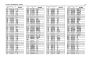 Page 77LB Range2 25-60W PCB 8486207B05 / Schematics4-27C1471 2113741A45 .01uFC1472
2113741M69
0.1uF
C1473 2113741M69 0.1uF
C1474
2113741A45
.01uF
C1475 2113741W01 1uF
C1476
2113741A45
.01uF
C1477 2111078B42 100pF
C1478
2111078B42
100pF
C1479 2111078B52 240pF
C1480
2111078B54
300pF
C1481 2111078B54 300pF
C1482
2113928E01
1uF
C1484 2113741F33 2200pF
C1485
2113741A45
.01uF
C1501 2113741F33 2200pF
C1502
2113741F33
2200pF
C1503 2113741F33 2200pF
C1504
2113741F33
2200pF
C1505 2113741F25 1nF
C1506
2113741F25
1nF
C1507...