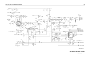 Page 267UHF 1-25W Band1 PCB 8485670z03 / Schematics4-25
1.542x42.216x??
width 2.032 7.5J3401 - BNC/miniUHF
0.8x25NU
NU
NU NU
NU
NU
NU
R4417
NU 17nH L4472
NU11pFJ4401-5
NU 470pF C4400
NU
C4413
.022uF
C4505
NU 51
RESET NU R4400
22pF L4422
4.22nH
C4509
470pF
470pF C4503 R4411
R4505
R4413
3.3K C4446
9.1pF
DATA100pF
C4473
36pF PASUPVLTG_UHF_PA_1
C4474 R4415
51C449810KR4491
J4401-3 J4401-2
51 R4473 C4458
CNTLVLTG D4401
TEMPSENSE 33pF17nH L4491
R4442
2.2KC4425
.01uF
R4507
20K 30pF C4455C4459
100pF
FECTRL_2 470 R4458...