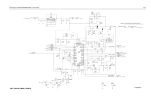 Page 339LB Range2, 25-60W PCB 8486207B05 / Schematics4-27
COMMENT: THE NOISE_BLNKR LINE IS REQUIRED BECAUSE IT
                  IS ROUTED THROUGH THE FRAC-N FROM THE CONTROLLER.
2.2VDC
1.5VDC7.6VDC
-5 to 0 dBm 8.7VDC13.1VDC2 - 3 VDC
2.9VDC, 0.46Vpp
0VDC (R), 4.7VDC (T)
2.5 - 11 VDC
2.5 - 11 VDC
4.9VDC (LOCKED)
0VDC (UNLOCKED) FN0:NPC1232
.039uF
FN0:NP820K R120721 .01uFC1254
.033uF 16.8MHz
XTAL Y1201
C1214 R1219
47
1uF 9V39V3_FRACN_1CLK_FRACN_1
FN0:NP C1226
LOCK_FRACN_1
C1223FN0:NP1pF C1205 5V_FRACN_2...