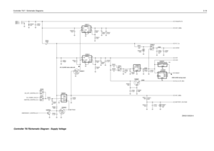 Page 93Controller T6/7 / Schematic Diagrams3-19
C0621
NU
2
GND
1
IN OUT3
TP0661NU 0.1uFNU
NU J0601-3
Q0663D0621
C0603
10uF
R0661
1KVR0621
5.6V
2
NC1 3
NC2 5NC36
NC47
8
NC5 RESET1
U0652MC33064GND
4
INPUT MC78M05
U0651
0.1uF C0663R0643
0.1uF 1.2K
C0651
C0655 0.1uF C0645 24V
470pF VR0601
ON_OFF 2 4
VIN5
VOUT47uF C0622
U0641LM2941
1
ADJGND1
3GND2
6
Q0661
R0611
56K
VR0671
5.6V 68K
Q0681
R0682 R0681
18K 57R01E063122uF C0611
R0651
10
C0652
33uF R0612
4.7K
D0661
Q0662
R0671
30K R0671
30K
10K
6
2
ON_OFFVIN 4
VOUT5
R0672...