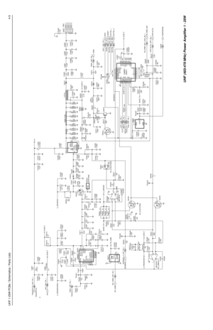 Page 217UHF 1-25W PCBs / Schematics / Parts Lists4-5
ZWG0130520-B
NU NU
NU
NUNU
width 2.032
0.8x25 1.542x42.216x__J4401 - BNC
7.5
NU
A
NU
NU
RXIN 9V3
NUNU
INT_SWB_UHF_PA_1L4437
17nH
8.2pF
R4475
10K
C4441
15
100 R4402
2.7R4432
R44272.7 R4425
R4501
6.8K 2200pF C4427 C4424
15pFC4453
100pF
39K R4443 MOSBIAS_222pF C4431
C4506
2200pF 100pF C4406
36pF C4472
1uF C4505 C4413
NU
C4434 C4455
13pF
0.1uF10K R4454
FECTRL_2_UHF_PA_1 2.7K R4452
R4421
27K L4402
57R01
0.1uF C4425
20K R4507 C4423
1uF
LM50
GND
3 1
POSVOUT2FECTRL_2...