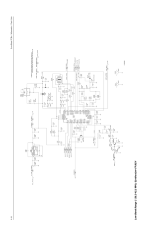 Page 3164-16Low Band PCBs / Schematics / Parts Lists
8.7VDC
2.2VDC7.6VDC
1.5VDC-5 to 0 dBm4.9VDC (LOCKED)
0VDC (UNLOCKED)2.5 - 11 VDC2.5 - 11 VDC 0VDC (R), 4.7VDC (T)2.9VDC, 0.46Vpp 13.1VDC2 - 3 VDC COMMENT: THE NOISE_BLNKR LINE IS REQUIRED BECAUSE IT
                     IS ROUTED THROUGH THE FracN FROM THE CONTROLLER.
4.7uFC1202
BWSELECT
TRB 470K R1211
R1215
68FN0:NP2
GND
3
OUT
4 VCC1
VCNTL
FN0:NP16.8MHzTTS05VY1202
C1208 100 R1222
DATA_FRACN_1
1500pF R1209
3.3K1.5pF
VSFC1207
R1206
0.22uF C1213470
R1216
51150K...