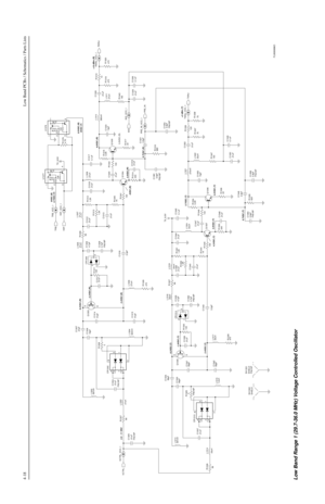 Page 3184-18Low Band PCBs / Schematics / Parts Lists
2.5 - 11 VDC8.2VDC (R)
-2.2VDC (R)
2.4VDC (R)0VDC (R)
4.7VDC (T)
8.5VDC (R)
0VDC (T)
+14 dBm (R)
4.8VDC (R)
0.5VDC (R)
0.7VDC (R) 3.4VDC (R)
-1.9VDC (T)
2.4VDC (T)
4.3VDC (T)3.5VDC (T)
0.7VDC (T)3.7VDC (T)4VDC (R)
8.2VDC (T)
0.5VDC (T)+3 dBm (T) C1318
.01uF.01uF C1312
C13132
4 1
3
.01uFU1377
R1326C1341
56pF C1333
5610K
56pFR1311
1.2K R1313
2
3
1Q1305
4.7pF CR1314L1316
33uH
C1335
L1322
33uH D
SPRE_IN
TXINJ_VCO_1 Q1306PRE_IN_VCO_1 R1341
100
.01uFC1339RXINJ...