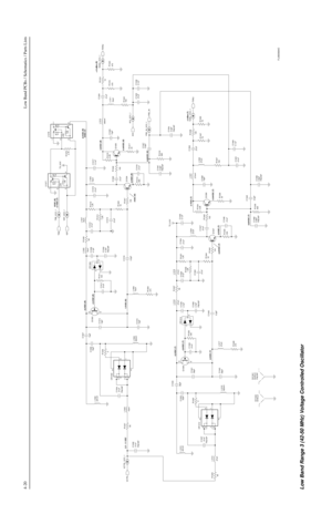 Page 3204-20Low Band PCBs / Schematics / Parts Lists
3.4VDC (R)8.5VDC (R)
0VDC (T) 0VDC (R)
4.7VDC (T)
4.8VDC (R)
0.45VDC (R)
0.68VDC (R) 4VDC (R)+14 dBm (R)
+3 dBm (T)
0.54VDC (T)
0.65VDC (T) 3.5VDC (T)
4.25VDC (T) 8.2VDC (T)
-2.6VDC (T)
2.8VDC (T) 2.5 - 11 VDC8.2VDC (R)
-2.4VDC (R)
1.5VDC (R)
3.7VDC (T) L1302
491nH L1313491nH
RXINJ_VCO_1
R1335
820 R1307
56L1303
18uHC1311
C1316
3.3pF
C1315.01uF
.01uF13pF13pF
FN0:NPC1337 C1305
FN0:NPC1314
3 6
48
.01uF
CR1310
1 5
2 7L1307
18uH C1307
13pF
R1342
100
FN0:NP.01uF...