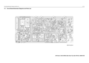 Page 165Circuit Board/Schematic Diagrams and Parts List6C-137.0 Circuit Board/Schematic Diagrams and Parts List
ZMY0130185-A
1
40 J400
C443
C444
C471 C472C473
L401R435
RT400 TP401
TP402
TP410
VR447
VR449C441C490
C491
C492C493 C494 C495 C496C497
D403
2220 1 21
J403
L400
4
3 Q417 R421
R450R477
TP405TP406
TP415VR434
VR450
C400 C401
C402
C403 C467
C480C482
CR440
D401
Q400
Q403
4 3 Q405
R401
R402
R403R405
R406
R407R416R427
R446
R447
R448
R476R481
SH401 4
58U400
C423
C424 C425 C426
C427
C428C429 E407
E408
E409
R408...