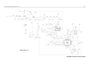 Page 225Circuit Board/Schematic Diagrams and Parts List6D-31
ZMY0130811-O
10 R106 0.1 R102
56pF C112 L106
7.66nH
Microstrip Microstrip
Microstrip
22pF C111 C109
100pF
240pF C166 C150
.022uF
C132
240pF C116 0 R175
2
3 TX_OUT
C181
NU
NUNU
NU Q110 1
0.1uF C161
300R112240pF C151
R107
240pF C122
R133 22.0nH L117
200 R161
240pF C105 C123
10uF
240pF C110 SH101
SHIELD
1
R173.022uF
180KC128
C117
47pF
R104
47K 300R110
5.6nHL113 C125
100pF
TX_BIAS R193
200
C119
240pF
C134 20
3300pFVL19
VLIM R111
TEMP
14
V10
16
V45
V5EXT17...