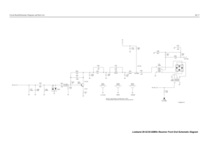 Page 253Circuit Board/Schematic Diagrams and Parts List6E-17
0.78 Vdc -24.5 dBm3.24 Vdc
33 mV3.25 Vdc
-24.5 dBm-26.5 dBm
-18.75 dBm
PREAMP
LP FILTERMIXER
56pFC515 C536
27pF
3.6K
TP500R510XFMRT502
4
63
12
Q509C516
HP415D501
23 4
1 30pF
150nHL50139pF C533
82pF C538R505
560
2pF C535
L504
560nH
K2R504
12K
D502R503
1KC506
100pFL50768nHL508
150nH
R512
4.7KSHIELDSH500
SHIELDSH5013 1
2R507
270
T501
4 6
270nHL502XFMR
.01uF C522
SHIELDSH502R509
270
1uH3.9pFC537
L503R508
18
C534
108.2pF0.1uF
R513C507
RX_IN
RX_INJ C504...