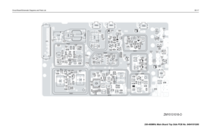 Page 179Circuit Board/Schematic Diagrams and Parts List5D-17
ZMY0131018-O
40 J2001
B503
C216
C282
C283
C210
C211
C212
C213
C214C220
C230
C257C260C294
C292
C229
C203
C217
C235
C228
C233C297
C291 CR201
FL201 1
3
4
6
L201
L202L203
Q210
3 4
Q260
3 4
R206
R256R255 SH201 TP201
C238 L232 U247
B504TP202 TP302
C391
C328
C324
C325C521
C323
C397
FL301L311PB501 PB502
Q315 Q316
R326
R334
R335
R338R300
R314
R316
R318
R319
R325
R327
R351
R352
RT300
RT301
SH323
VR300
VR440
C381
C375
R310
C319
C320C322
L309L310
R308 R309...