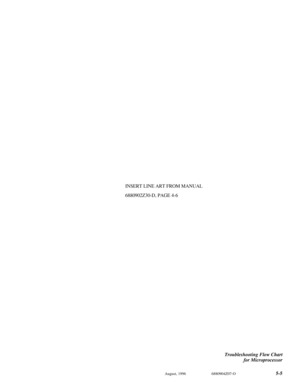 Page 36August, 19966880904Z07-O 5-5Troubleshooting Flow Chart
for MicroprocessorINSERT LINE ART FROM MANUAL
6880902Z30-D, PAGE 4-6 