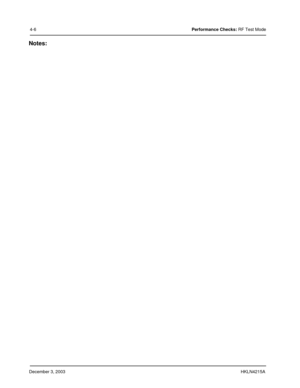 Page 29December 3, 2003HKLN4215A
Notes:
4-6Performance Checks: RF Test Mode 