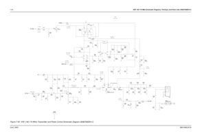 Page 1247-64VHF 146-174 MHz Schematic Diagrams, Overlays, and Parts Lists (8486769Z04-C)June, 20056881096C25-B
3.0 V (Hi)
1100 mV (RF)DO NOT MEASURE
0.9 V (Tx) 7.5 V
1500 mV (RF)
4.9 V (Tx)
820 mV (RF)1.5 V (Tx)0 V (Rx)
1.6 V (Tx)
0 V (Rx) 0 V (Rx)
0 V (Rx)
7.25 V (Tx) 1.8V (Tx)7.5 V
7.4 V (Rx)0.15 V (Tx)
0.15 V (Tx)
2.5 V (Low)
3.0 V (Hi)
2.4 V (Hi)
1.06 V (Low)0 V (Rx)
7.3 V (Tx)
2.5 V (Low)
27pF C134 0.1uFC155
TP150
1
R105
1.2K
 
PA_5T
C151
1500pF
1% R155
PA_USWB+
 
100K
L100
560nH
C136
13pF C153
0.47uF R524...