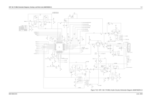 Page 127VHF 146-174 MHz Schematic Diagrams, Overlays, and Parts Lists (8486769Z04-C)7-676881096C25-BJune, 2005
0 V (Rx) R516
MICROPHONE CONNECTOR
3 V (Tx) Not Placed
7.5 V 100k
3.5V (UNSQ)
3.5V (UNSQ)
0.15 V (UNSQ)
3 V (UNSQ) 1.5 V145 mV RMS 114 mV (RF)
Supply = 7.42
1/2 Supply = 3.22
INTERNAL SPEAKER
0
Not Placed R517 0Not Placed Not Placed
3.46 V RMS (Rx)(0.5 W@24 OHMS
VHF UHF
R513
R515
ACCESSORY CONNECTOR
DC Level 0.3 - 0.4 V low
Not Placed2.3 V150 mV RMS (25 kHz) (Rx)
75 mv RMS (12.5 kHz) (Rx)
1.5 V
200 mV...