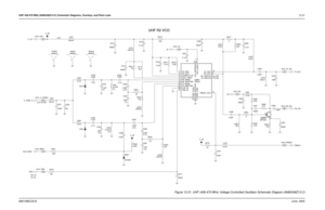 Page 203UHF 438-470 MHz (8486348Z13-C) Schematic Diagrams, Overlays, and Parts Lists12-276881096C25-BJune, 2005
PRESC_OU T
TX: 3V
UHF R2 VCO
3.2V to 9.5V4.5V
RX: 0V15nH
L281L292 15nHL282
27nH
910 R282 NC
VCO_MOD VCO_VSF
 
150 R283
C267
1.3%7.5pF0.1uF C272220 R284
L276
27nHR277
0
R276
1K
    VCO_3V
C251
150pF8.2K R281 220nHL272
6.8nHL291
V_SFR254
100
C276VCO_PRESC
 
 
6.8pF3.3pF C290
C282C291
18pF 6.8pF 390pFNU C271
 5.6K
L271 1
R272 C274
SHIELDSH253
SHIELDSH250
10.1uF
27nHL262
0.5pFC268 V_SF
VCO_RX_IN J
  R253...