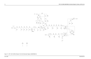 Page 667-6VHF 136-162 MHz (8486769Z02-A) Schematic Diagrams, Overlays, and Parts ListsJune, 20056881096C25-B
 
700mV (RF) 3.95V (Rx)
2.0V (Rx) 3.38V (Rx)3.95V (Rx)0V (Tx) 5.0V (Rx)
485mV (RF)500mV (RF)
445mV (RF) 705mV (RF) 3.9V (Rx)
125 mV (RF) 128 mV (RF)
0.74V (Rx)
C30
30pF
0.1uF C995.6KRF BALUN
5
NC
4
63
2
1
R25T41
IO11
2 IO2 IO3
3IO4
4
NC
TP21
CR41HSMS2829
C3668nH
30pF C22
1000pFL33
L3
C41
15pF 68nH
FE_RF_INJ
  0 R26
1
C44
20pF
SH1
SHIELD68pF R23
22K
L21
NUC34 R24
750R51
51
33pFC8
30pF
63
2
1 C7
T42
 IF...